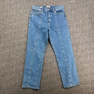 Loft Outlet Womens Straight Leg Front Seam High Rise Jeans‎ Blue Medium Wash 6
